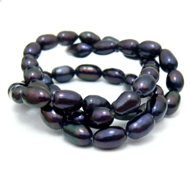Black 5mm Rice Pearls
